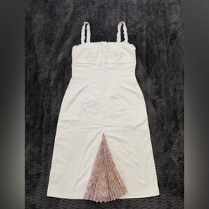 RED Valentino Cream Midi Dress with Floral Detail size 8/10 US